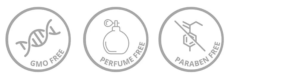 GMO Free, Perfume Free, Paraben Free