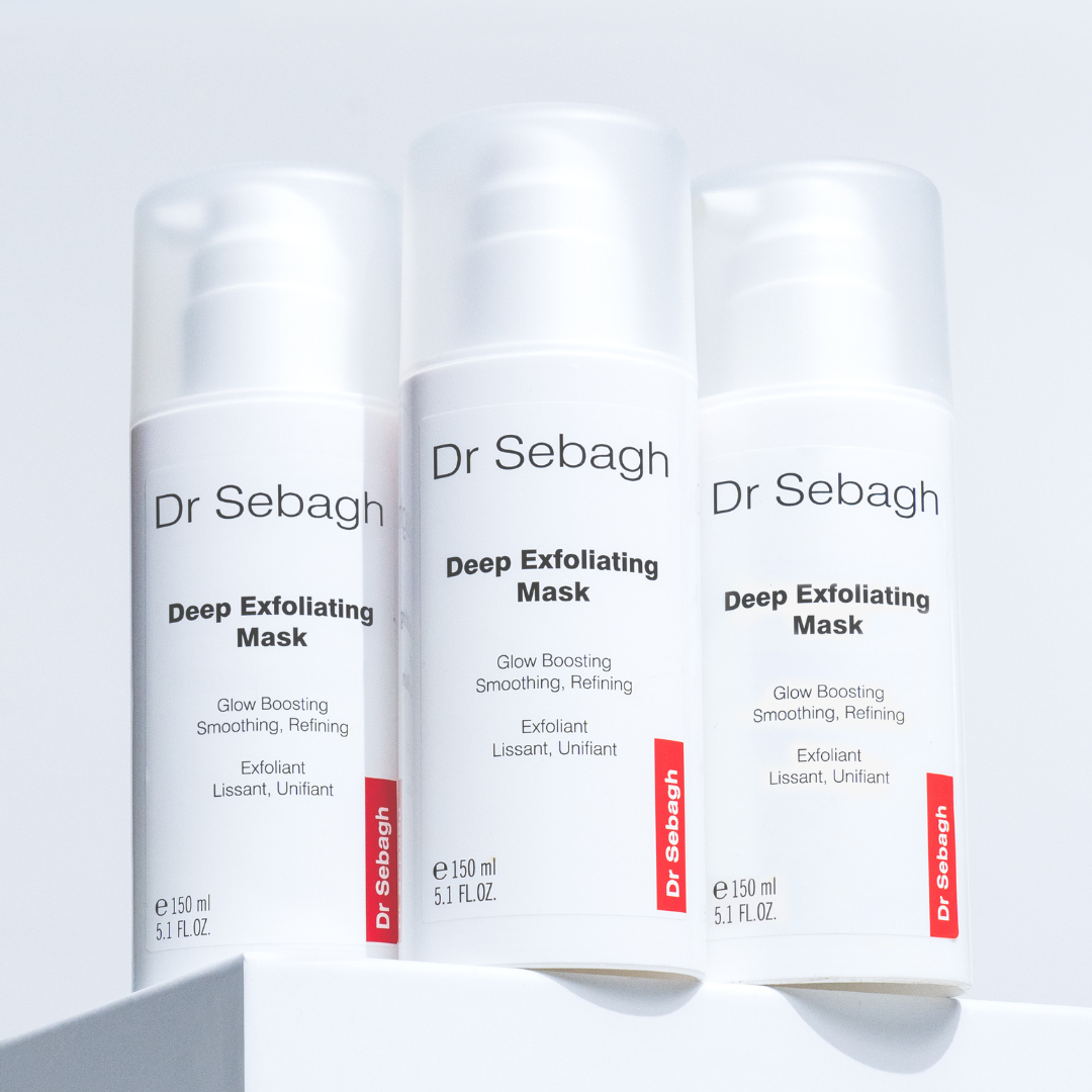 Dr Sebagh Deep Exfoliating Mask Professional Size bottles, glow-boosting exfoliating treatment with lactic acid and azelaic acid