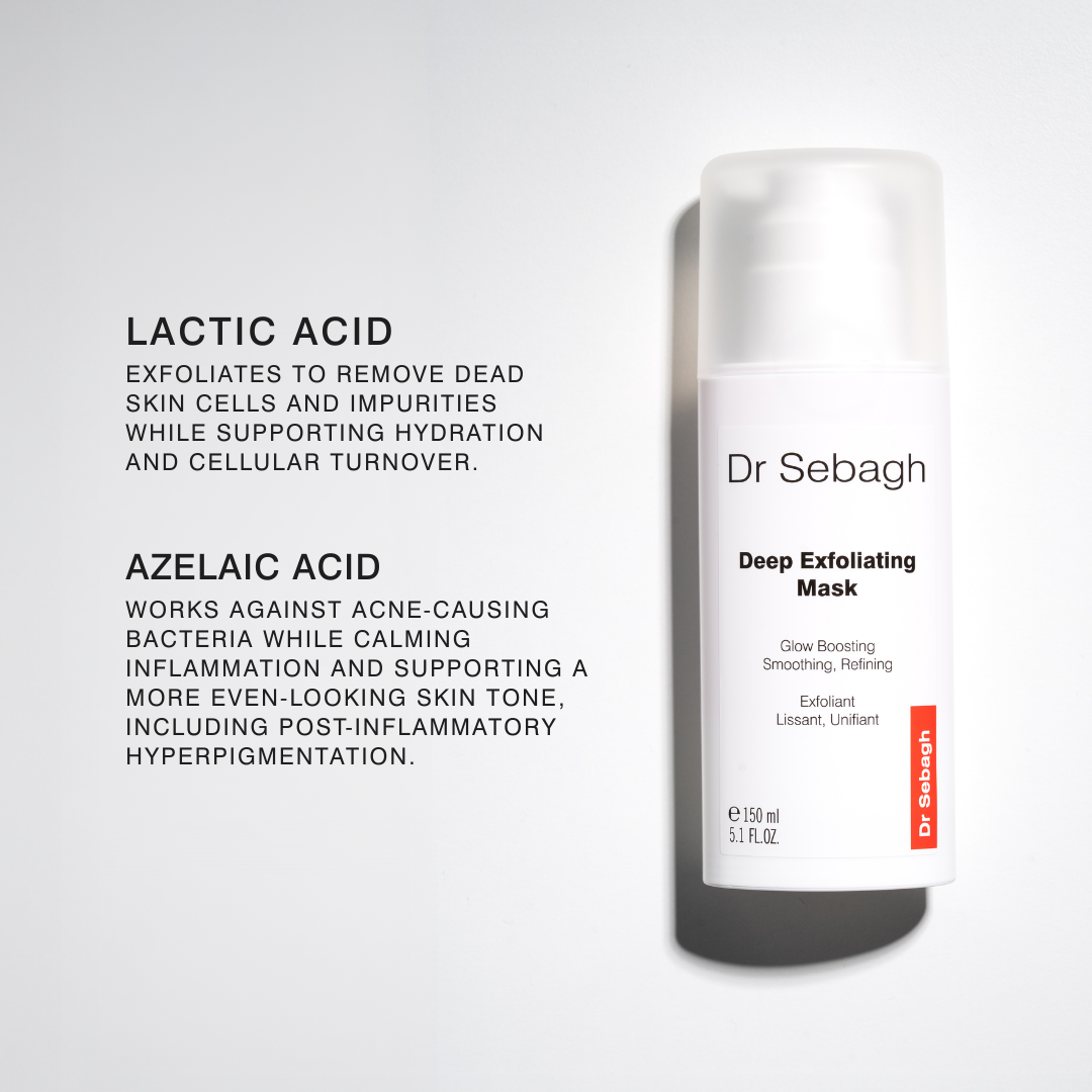 Dr Sebagh Deep Exfoliating Mask Professional Size, exfoliating face mask with lactic acid and azelaic acid for smoother, brighter skin
