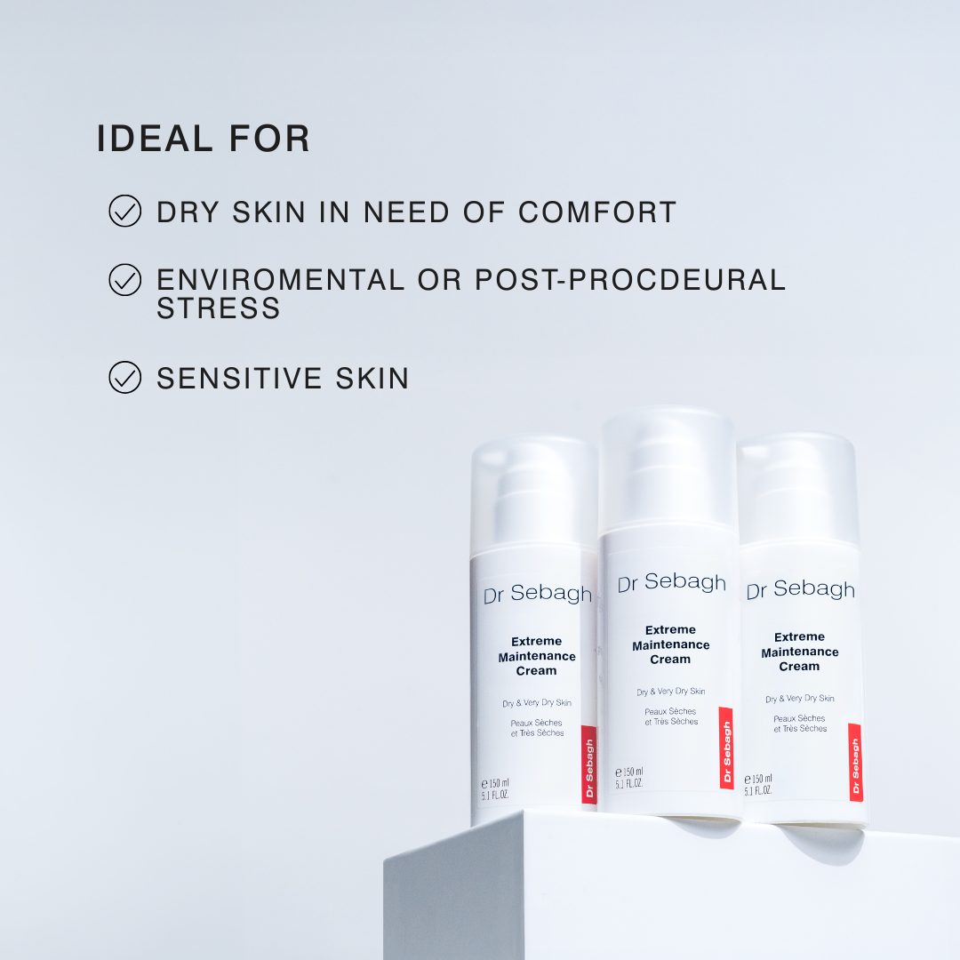 Dr Sebagh Extreme Maintenance Cream Professional Size bottles, intensive moisturiser for dry, sensitive and stressed skin