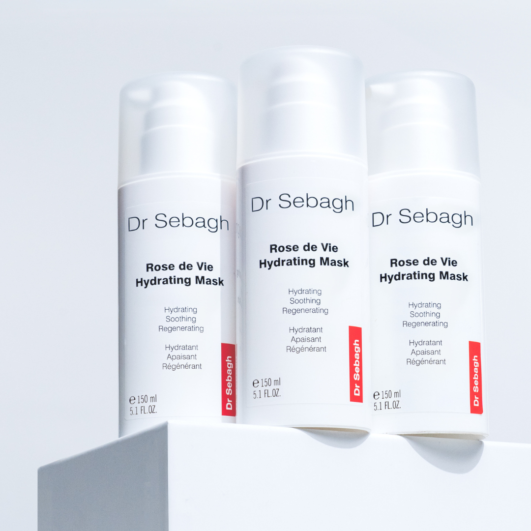 Dr Sebagh Rose de Vie Hydrating Mask Professional Size bottles, soothing and regenerating hydrating face mask