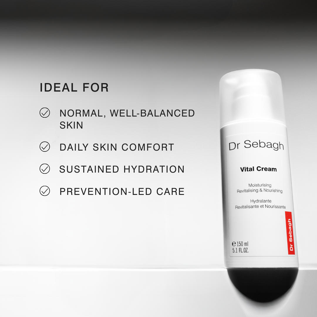 Dr Sebagh Vital Cream Professional Size, moisturising face cream ideal for normal, well-balanced skin and daily hydration