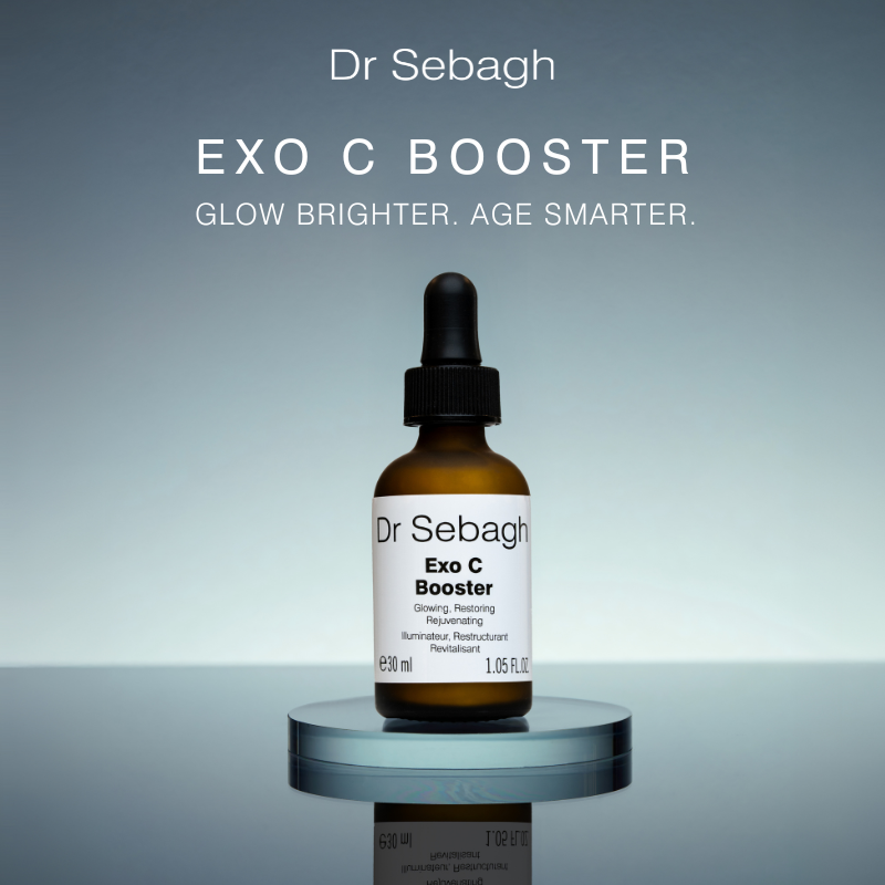 Hero image of Exo C Booster with tagline Glow Brighter. Age Smarter.