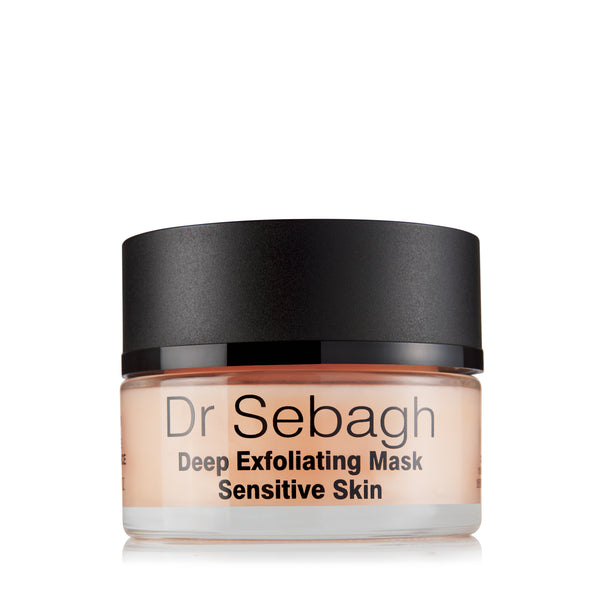 Dr Sebagh Deep Exfoliating Mask Sensitive Skin jar with black lid on white background