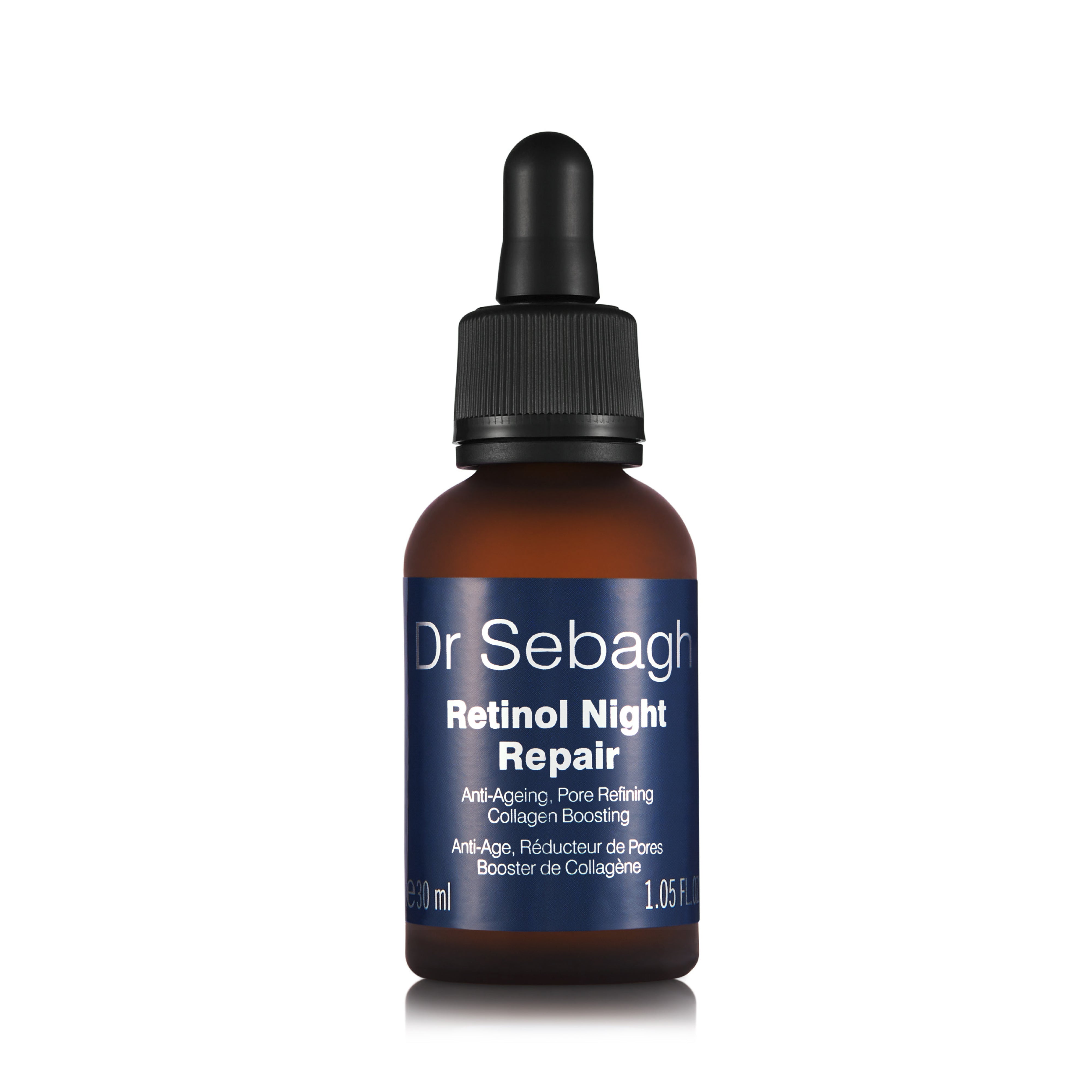 Dr Sebagh Retinol Night Repair serum bottle for anti-ageing, pore refining and collagen boosting