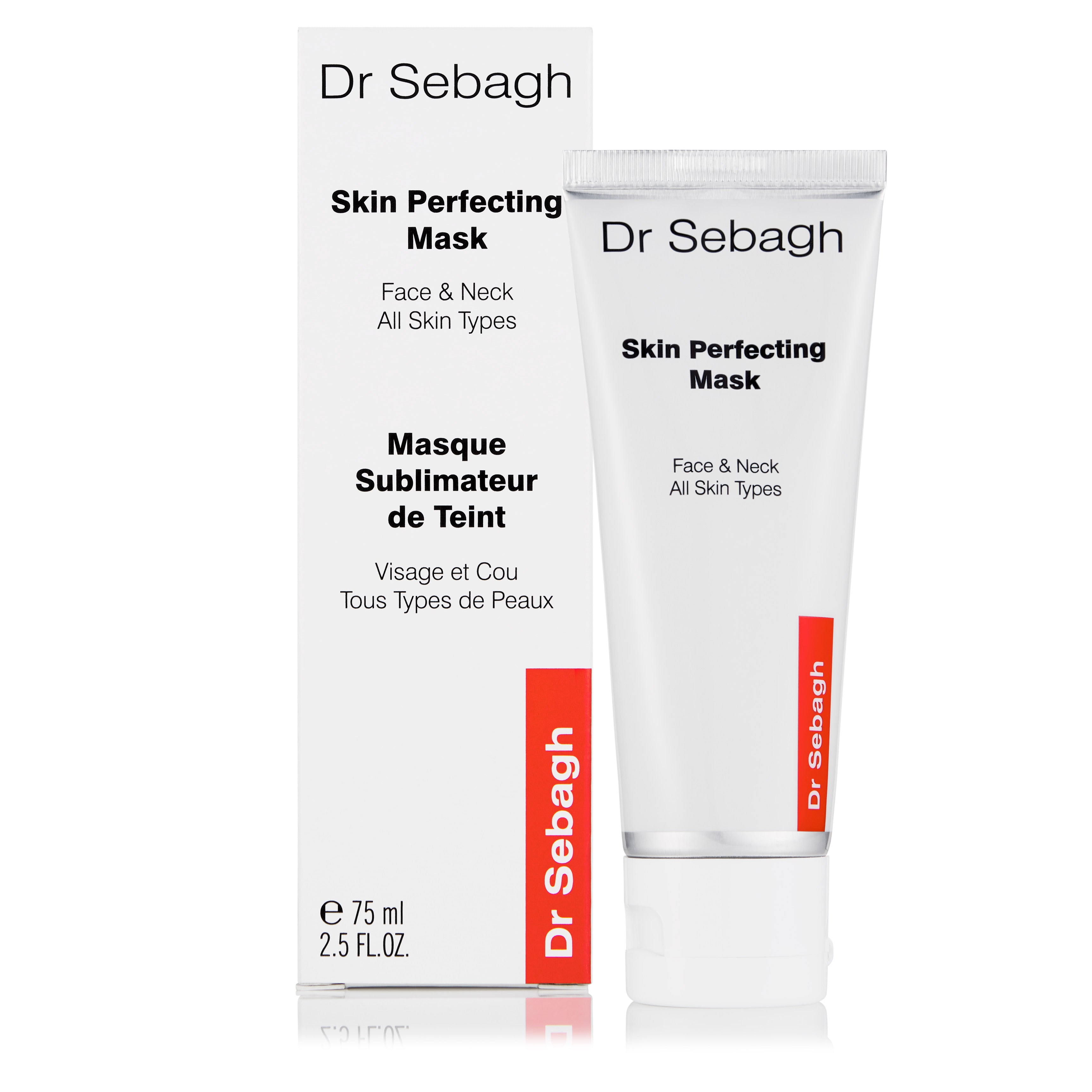 Dr Sebagh Skin Perfecting Mask 75ml with packaging, complexion-enhancing face and neck mask