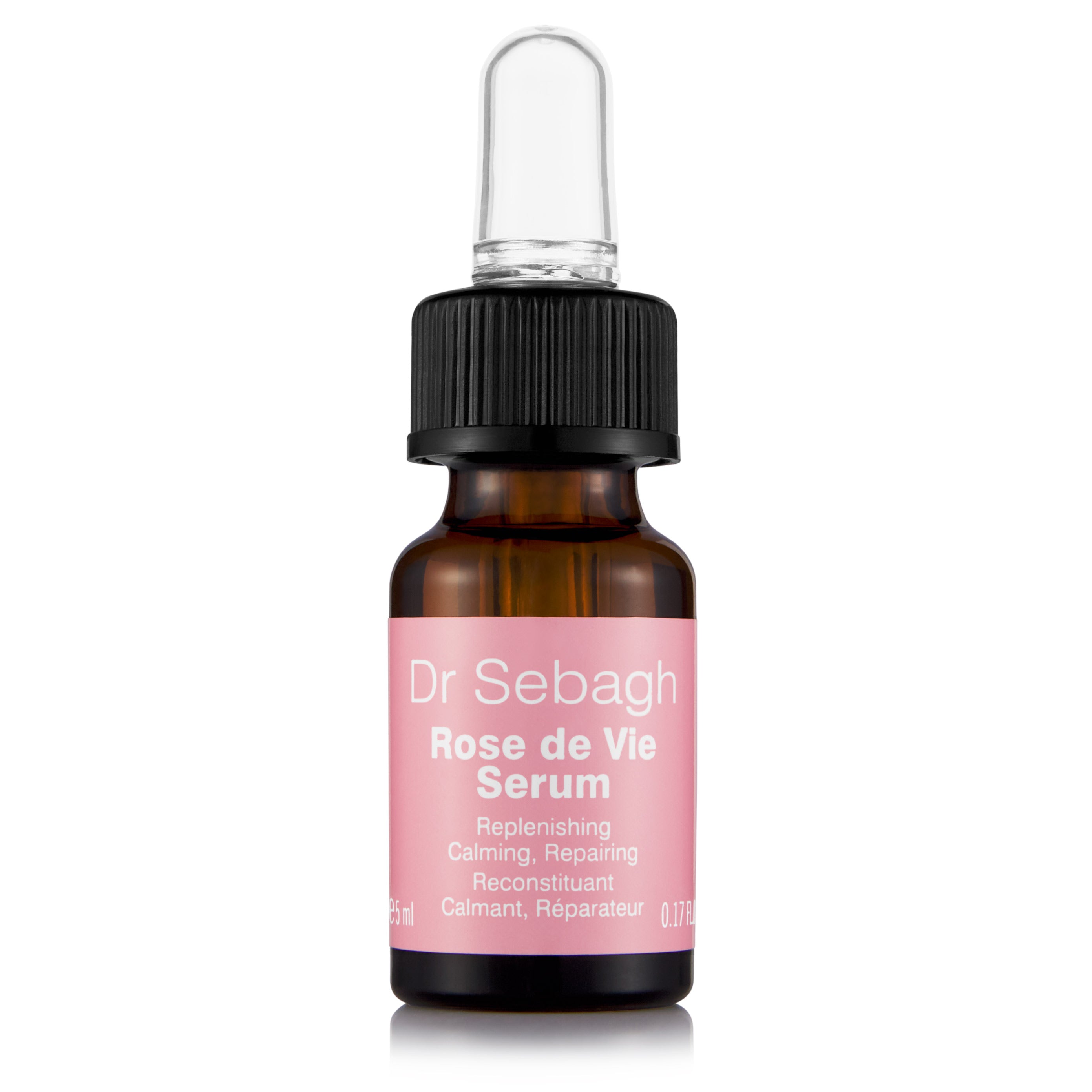 Dr Sebagh Rose de Vie Serum travel size bottle, a nourishing and replenishing anti-ageing facial serum.