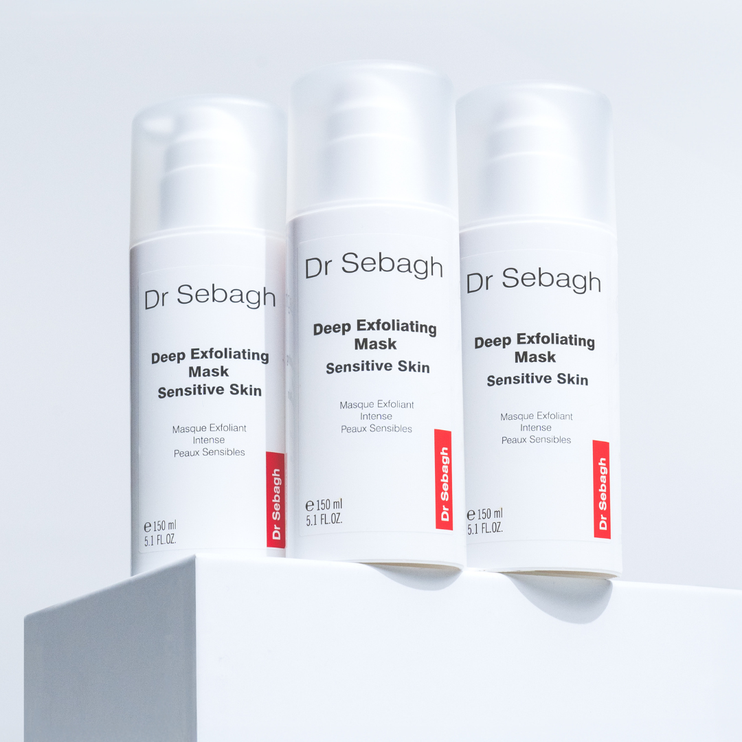 Dr Sebagh Deep Exfoliating Mask Sensitive Skin Professional Size bottles, gentle exfoliating face mask for sensitive and reactive skin