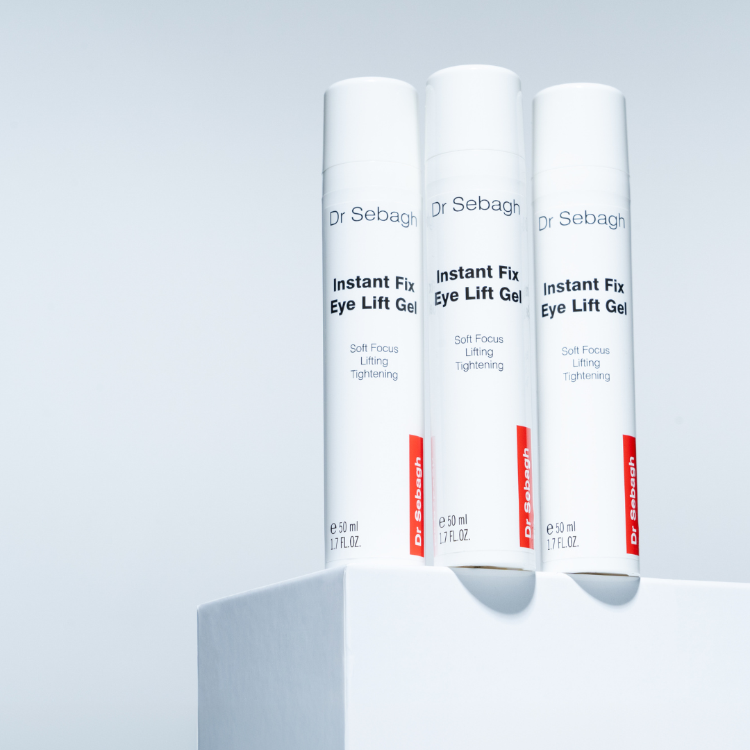 Dr Sebagh Instant Fix Eye Lift Gel bottles, lifting and tightening eye gel designed to smooth the eye area