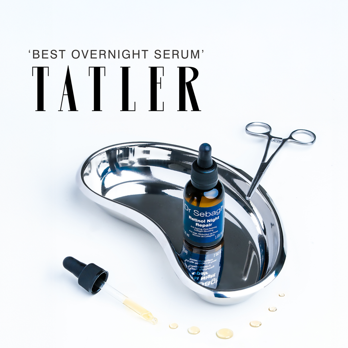 Dr Sebagh Retinol Night Repair Awarded 'Best Overnight Serum' by Tatler. 