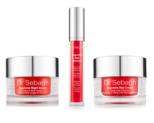 Dr Sebagh Supreme Collection contents: Supreme Night Secret, Supreme Eye Serum and Supreme Day Cream