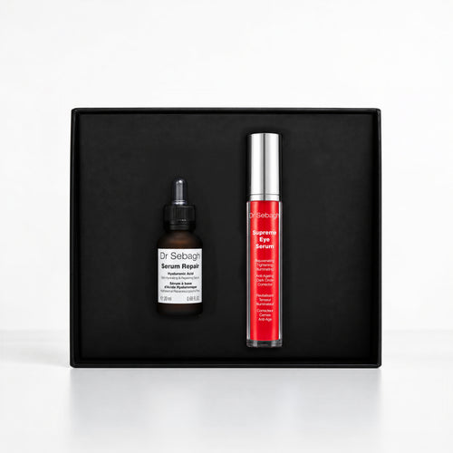 Dr Sebagh Bright & Tight gift set in a black gift box: Serum Repair and Supreme Eye Serum