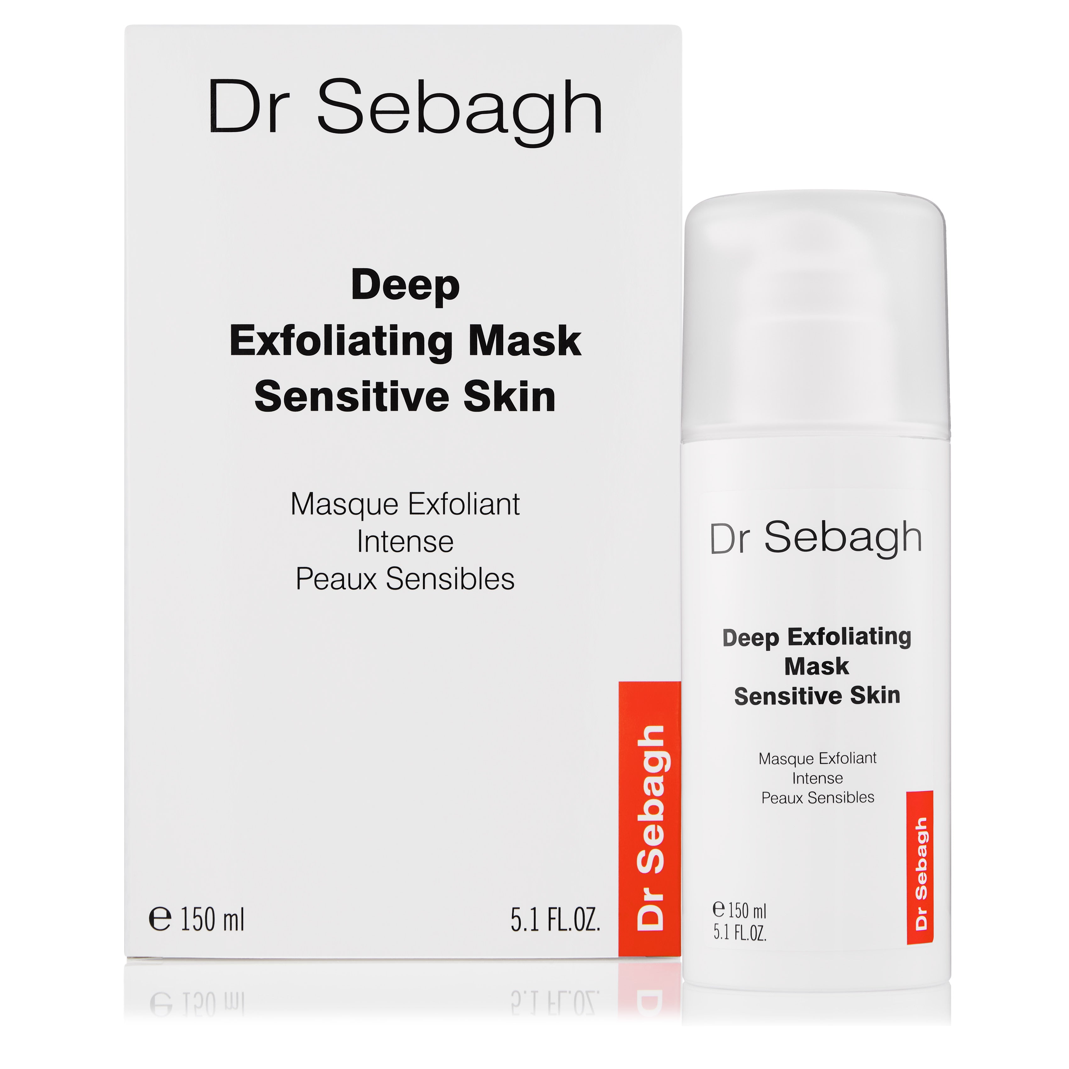 Dr Sebagh Deep Exfoliating Mask Sensitive Skin 150ml with box and pump bottle