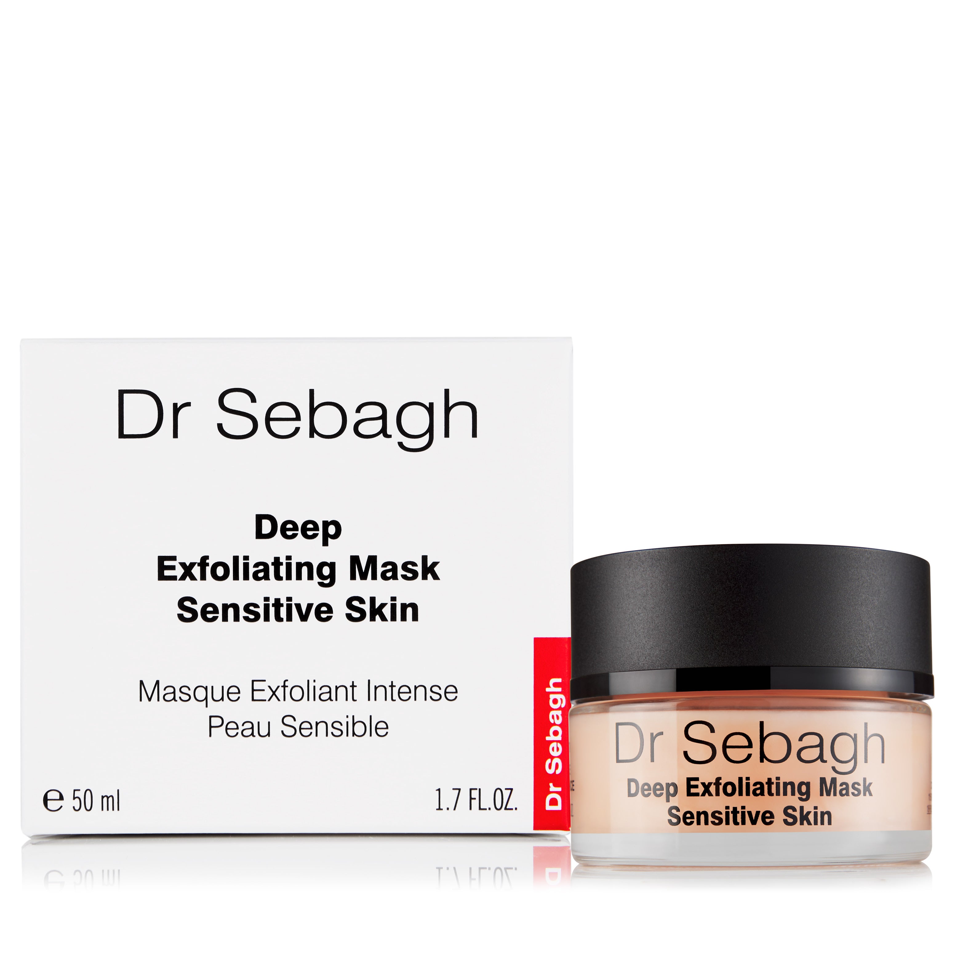 Dr Sebagh Deep Exfoliating Mask Sensitive Skin 50ml with packaging and jar