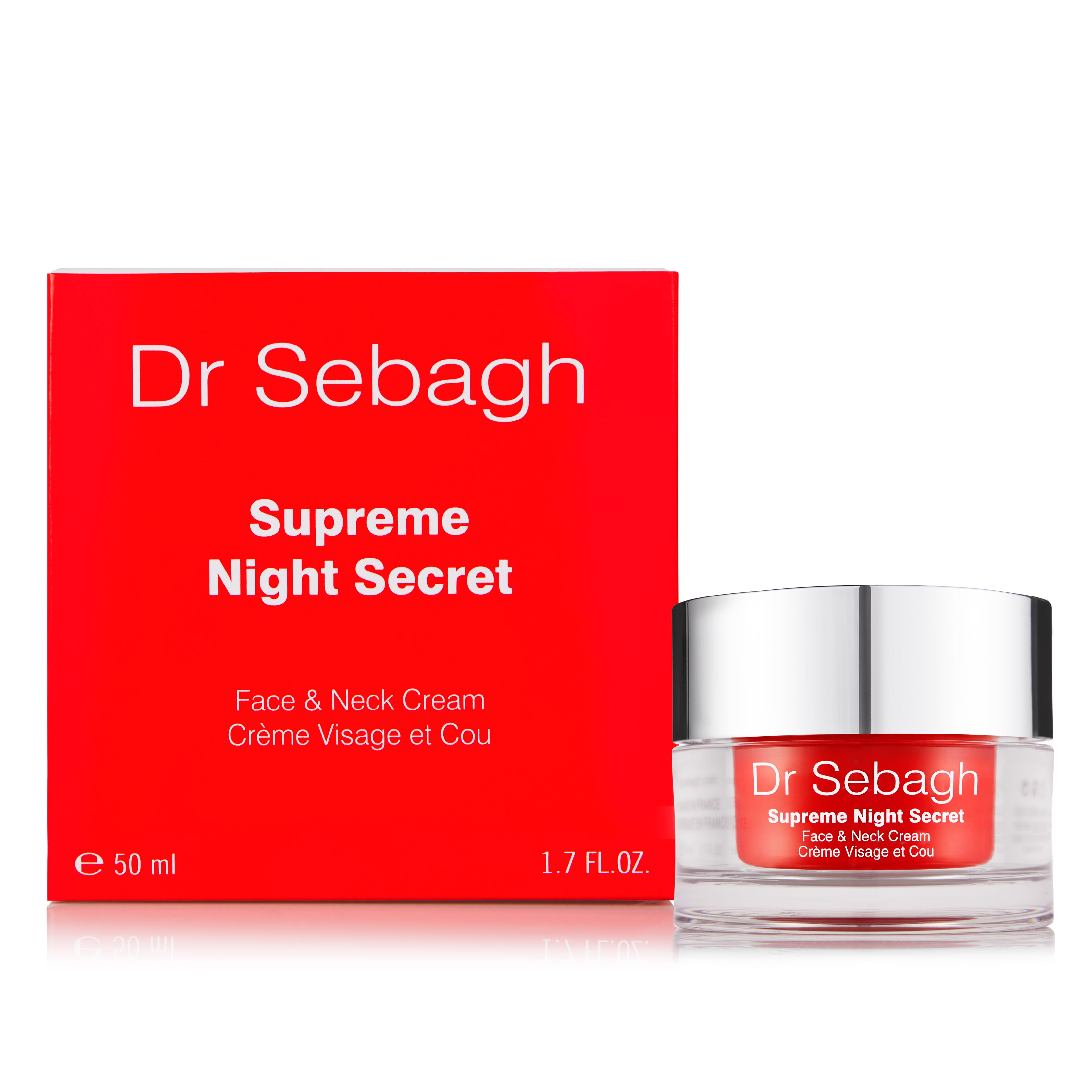 Dr Sebagh Supreme Night Secret face and neck cream with red packaging box