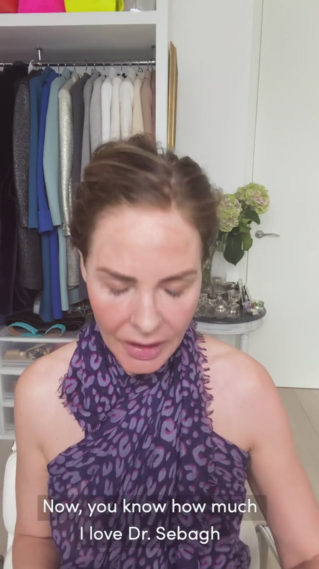 Video showing Trinny Woodall reviewing Dr Sebagh Deep Exfoliating Mask, discussing exfoliation benefits and skin-smoothing results.